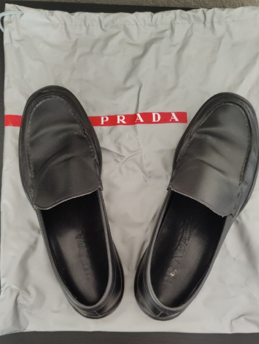 Authentic Prada Black Leather Penny Loafers For Women - Picture 3 of 10